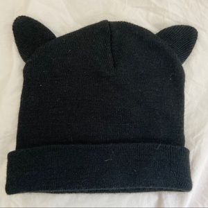 Black Beanie with Cat Ears
